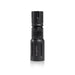an image of the product where the item is a vertically placed, matte black Modlite PLHv3 18350 flashlight body, standing on its light head against a white background. The hexagonal pattern and contours of the textured body are clearly visible, and with the bezel head features the vertically engraved white text 'modlite' branded on it.