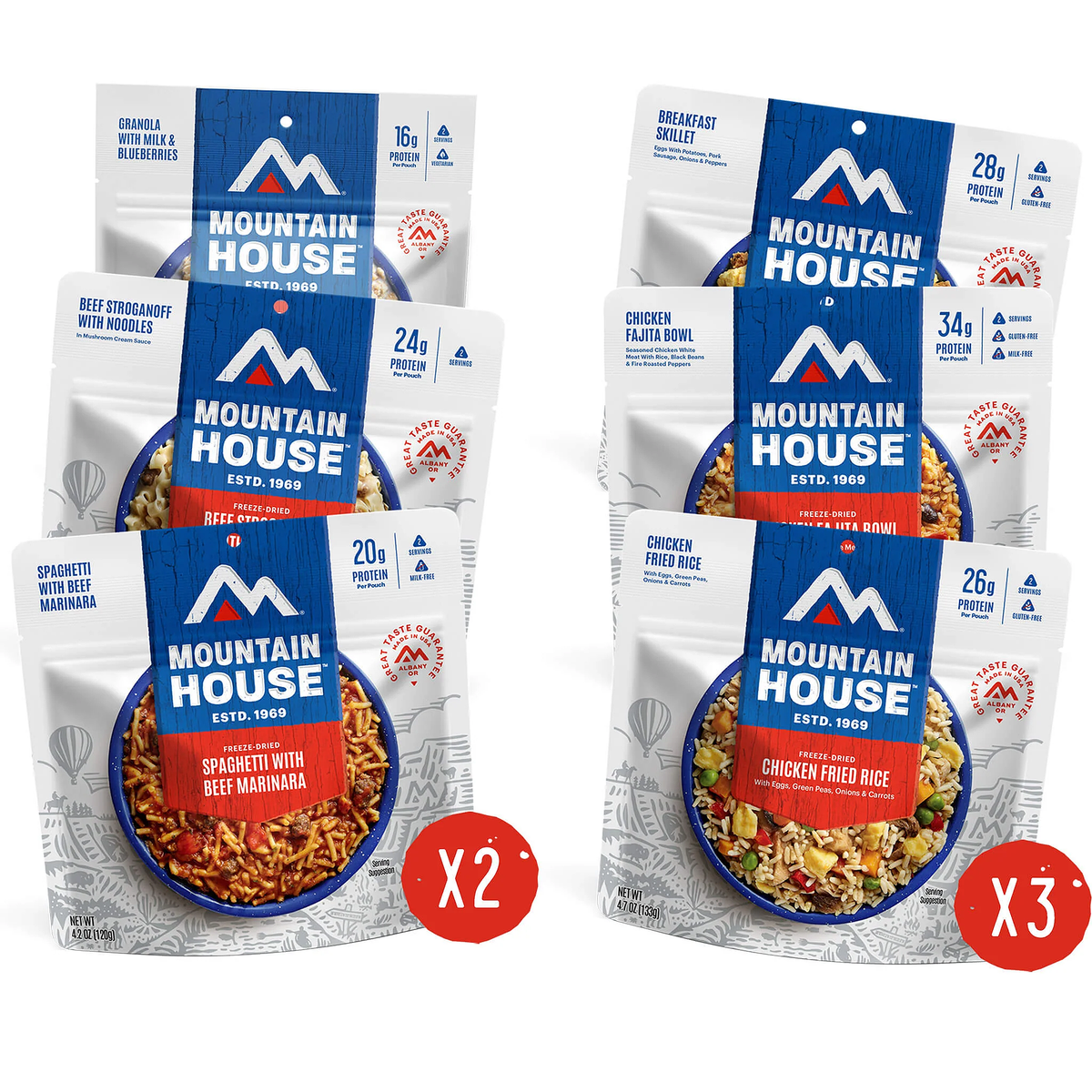 専用　米軍偵察部隊用レーション　マウンテンハウス 2055年 保存食　8袋セット Mountain House Expedition Meal Assortment Bucket — Atomic Defense