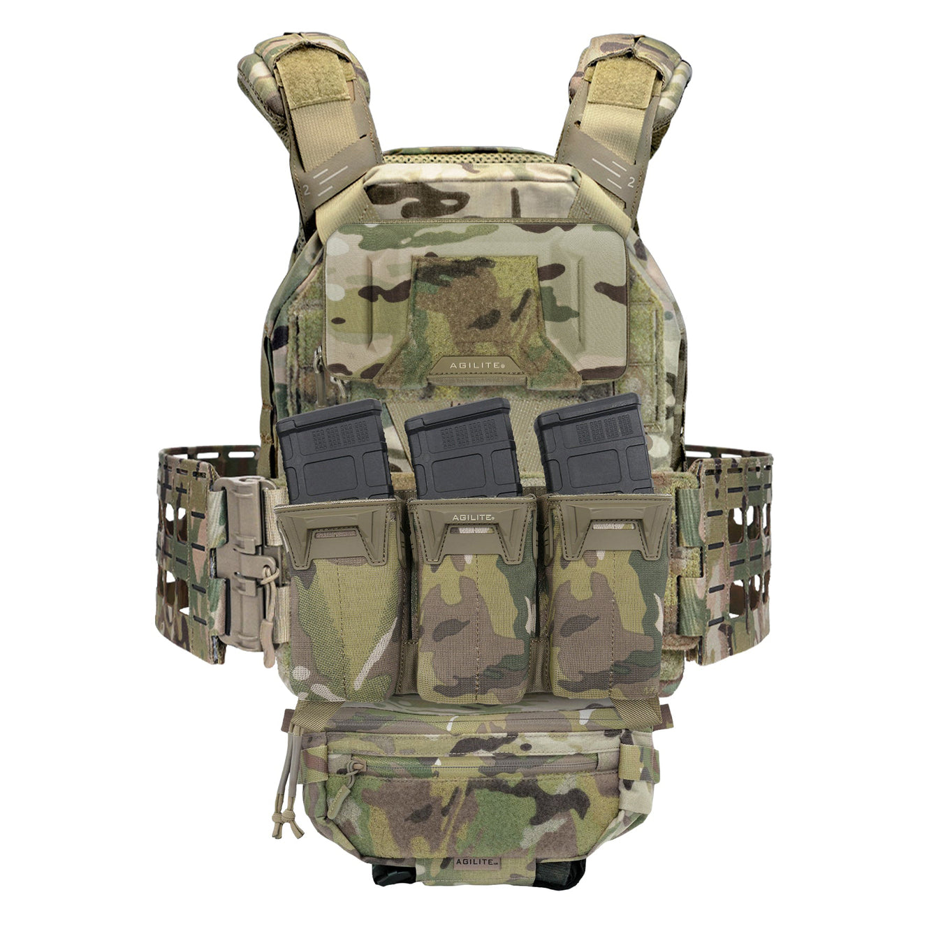 agilite-multicam-battleshell-universal-eud-phone-pouch-mounted-on-velcro-loop-of-plate-carrier