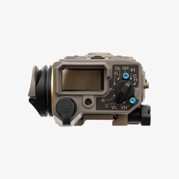 Rear view of the Maztech X4-LRF, its different mode selector knob is on display.