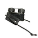 a product image of the nocturn industries mini bat pack in the color black featuring the item itself and placed emphasis on the velcro backing of the product's body and the bungee/shock cord of the item and the built in retention loops of the battery pack.