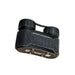 a product image of the nocturn industries in the color blacki and showcased a tilted back view where you can get a view of the bottom part of the item that is in a shade of brown and has for screws, the product bodu that looks like it has a velcro-like attachment around it, and also the two cylindrical caps on the top that is where the two AA batteries or CR123A batteries are inserted.
