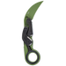 A green CRKT provoke karambit deployed