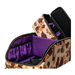 An open tactical storage bag featuring a vintage duck camouflage exterior and a striking purple padded interior, showcasing premium ottegear design elements with its matching rectangular accessory pouch resting comfortably inside the main compartment.