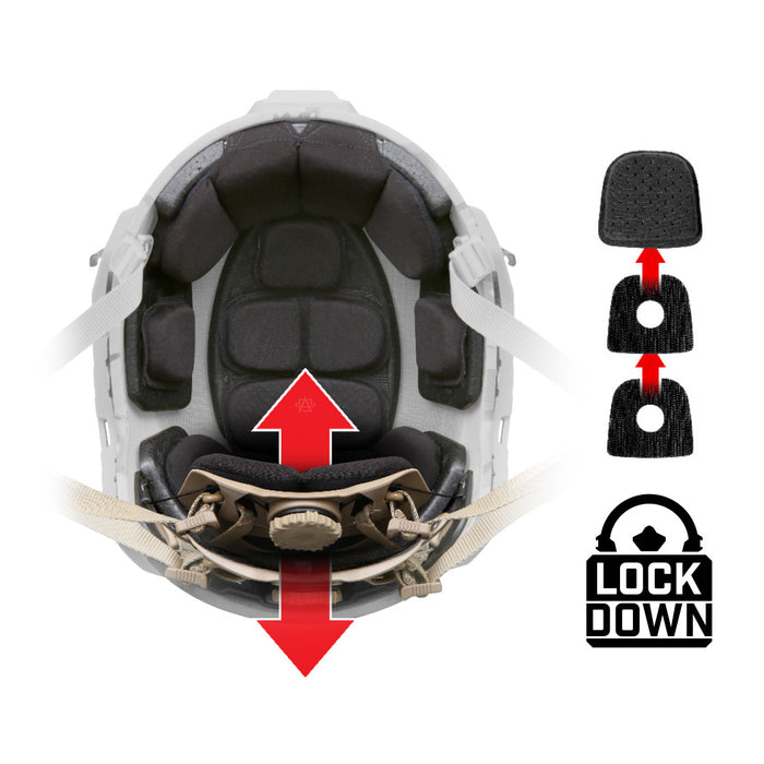 Ops-Core FAST SF Gen 2 Helmet in Tan 499 showcasing its brand new LockDown Liner System