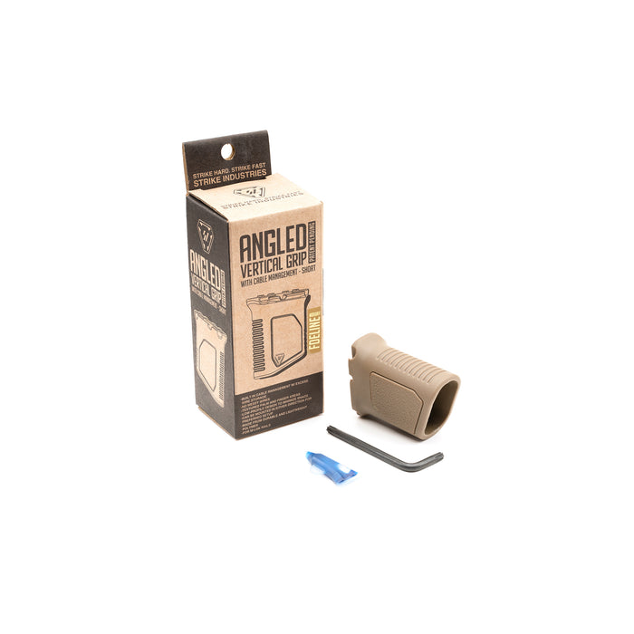 package contents of strike industries fde angled vertical grip with cable management m-lok short