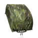 A soft-sided padded helmet case displayed in a lush green Multicam Tropic camouflage pattern, featuring a continuous zippered opening and a front loop panel for tactical patches.