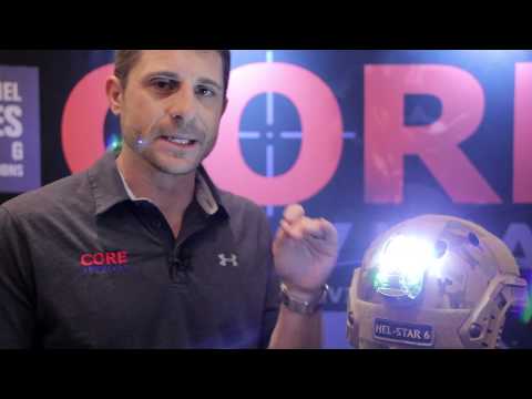 Sergeant Major Jamey Caldwell introducing the CORE Survival HEL-STAR Lead Jumper Light at SHOT Show 2019.