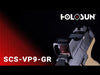 A video thumbnail displaying a comprehensive Holosun SCS VP9 review, which highlights the various tactical benefits, technical features, and mounting options of the green dot sight.