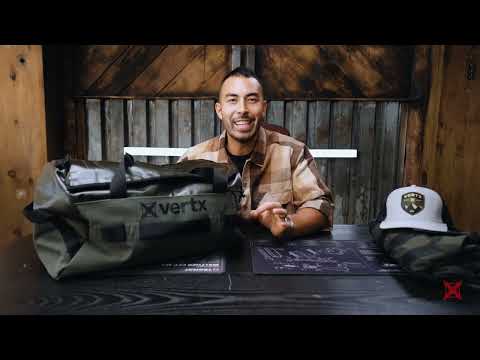 A comprehensive video overview demonstrates the storage capacity and durable features of the Vertx RLT 80L Roller Duffel, showing its water-resistant ripstop shell and customizable Tactigami-compatible interior in a real-world setting.
