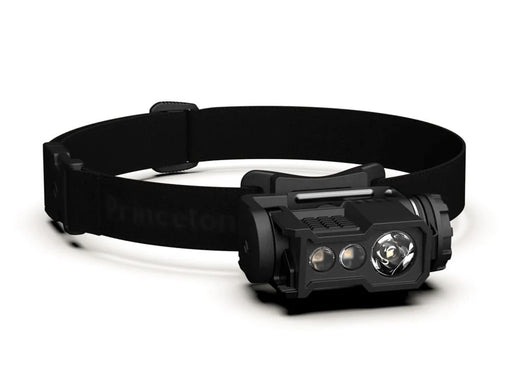 the princeton tec ghost x headlamp product image featuring the headlamp on the black color variant