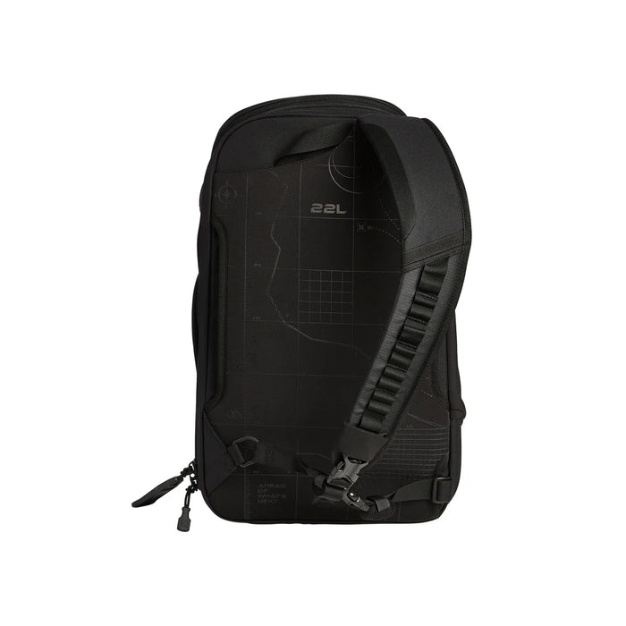 A rear shot of the Vertx Gamut 22L Crossbody Bag focusing on the foreground to highlight the thick padding and ergonomic design of the comfortable shoulder strap.