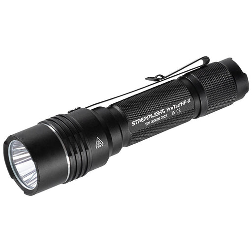 right-angled-frontal-view-showing-the-lens-bezel-and-body-of-the-streamlight-protac-hp-x-tactical-flashlight-resting-against-a-white-background
