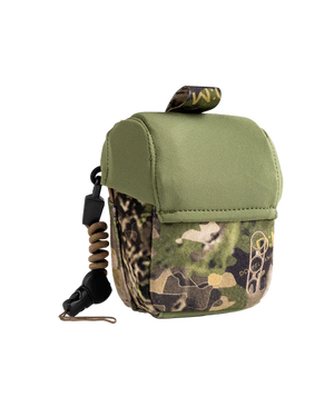 Right-angled view of the Eberlestock Mag-Free Rangefinder Pouch in Mountain color.