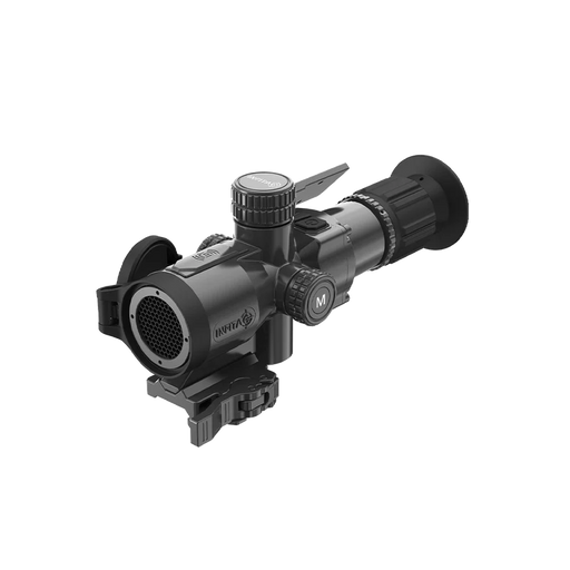 Right-angled view of the Infitac Thermal Sight showing its side profile and controls.