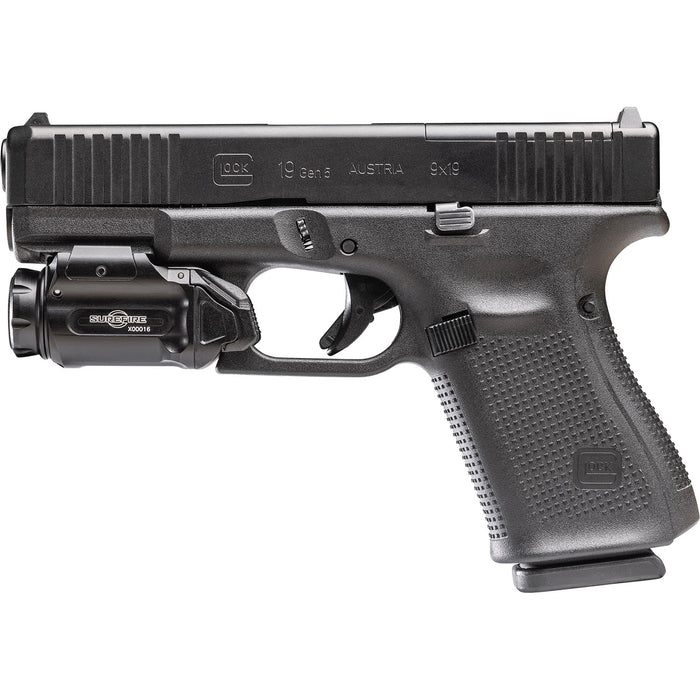 Right-side view of the SureFire XC3-A light attached to a Glock 19 Gen 5.