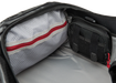 This detailed close-up shot of the RLT 80L Duffel Bag features the main compartment fully opened, showcasing how various hook-backed Tactigami accessories and organizers attach securely to the internal loop lining for a customized gear layout.