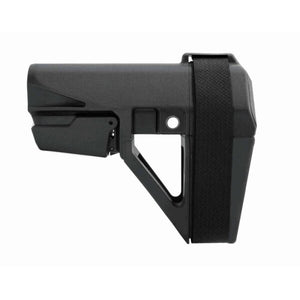 the sb tactical sba5 in the black variant and is showed in a side view 