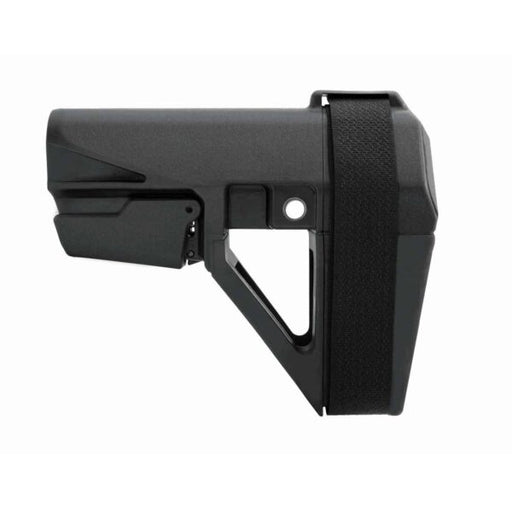 the sb tactical sba5 in the black variant and is showed in a side view 