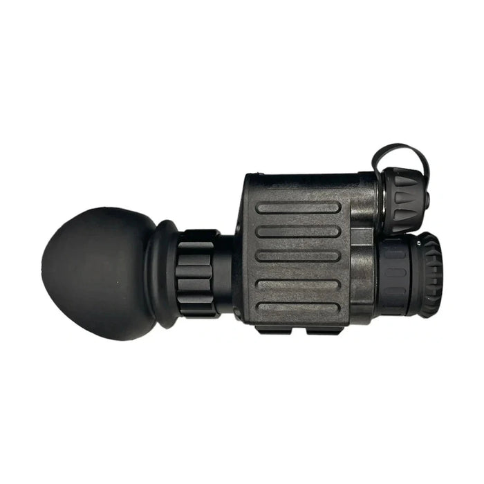 an image showcasing the sidekick pro mini thermal monocular in a topside view and the product that is in the color black is placed in the middle of the image and with a white background.