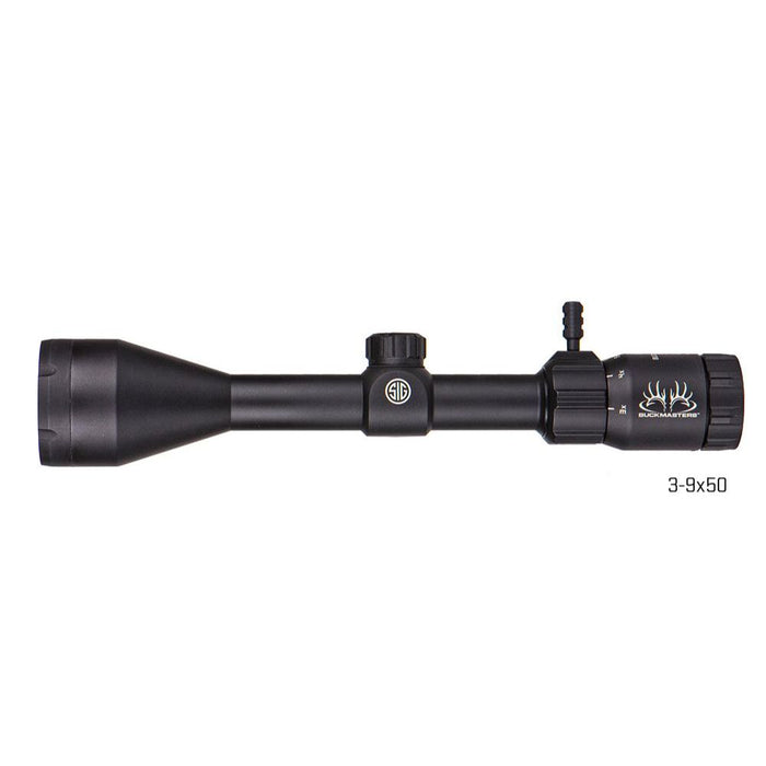 Side view of the Sig Buckmasters 3-9x50mm scope