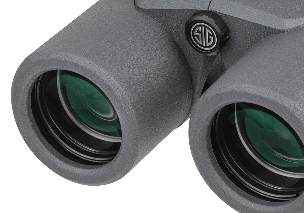 close up front view of the sig 10x42mm binoculars