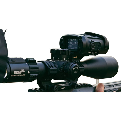 Someone using the sig kilo warp 6k rangefinder mounted on the Sig Sauer LPVO weapon scope