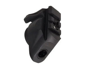 the sig sauer mcx stock adapter in the color black and is shown in a tilted view 