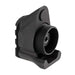 the sig sauer mcx stock adapter in the color black and showing the underside where it will be screwed on to the ar15