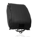 A sleek, solid black padded bag designed for secure armor and helmet storage, featuring a continuous zipper line, a front velcro ID panel, and durable pull straps on the bottom edge.
