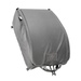 A sleek, solid wolf grey padded helmet bag shown fully closed and standing upright, featuring a durable continuous front zipper, a blank velcro loop panel, and bottom grab straps for easy transport.