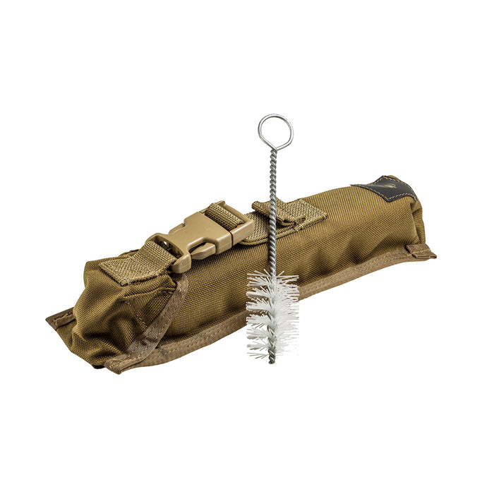 angled view of the surefire suppressor pouch and cleaning brush