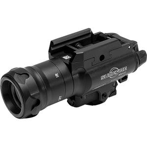 A side-view studio shot of the surefire x400vh-b-irc, showing the rugged black aluminum body and the specialized V-Series bezel used for switching between white light and infrared modes.