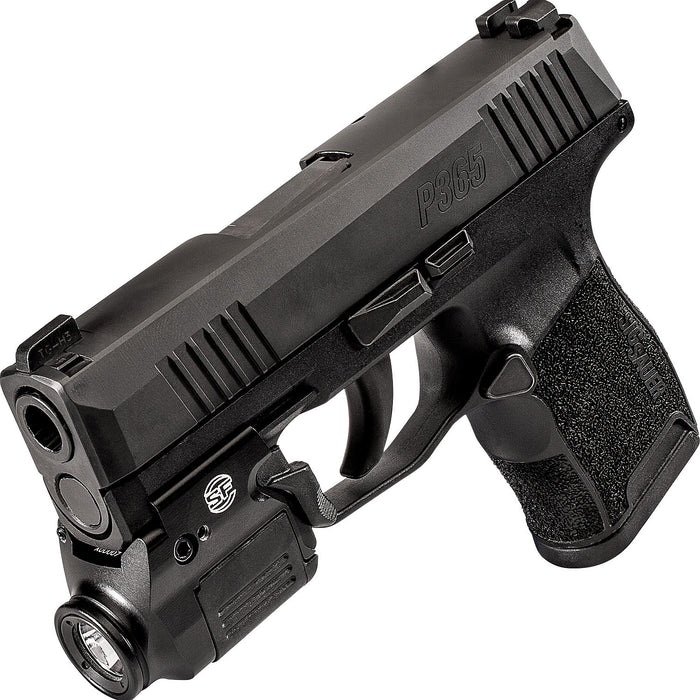 surefire xsc weaponlight micro compact led handgun weaponlight black mounted to p365 handgun