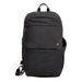 A clean frontal view of the Vertx Any Day Pack in solid black, showcasing its sleek urban profile, durable nylon construction, and two large front zippered pockets that blend into the bag for a low-profile look.
