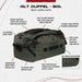 This detailed infographic of the Vertx RLT 80L highlights its key technical features, including the massive 80-liter main compartment, the water-resistant ripstop shell, and the convertible padded backpack straps designed for heavy mission loadouts.