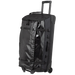 A profile side view of the Vertx Road Less Traveled 100L Duffel Roller showcases the fully extended aluminum handle and the easy-buckle external compression straps , while the high-performance water-resistant ripstop exterior is clearly visible.
