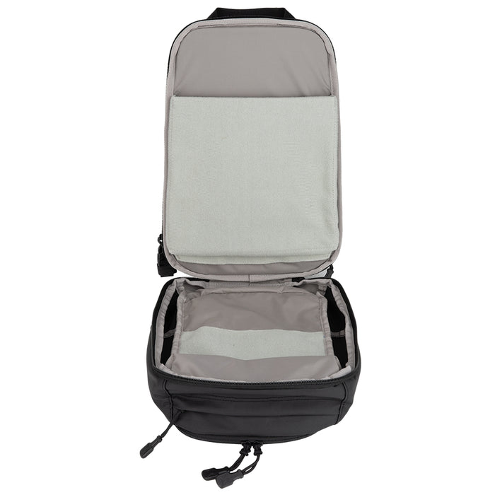 vertx urban ghost sling bag black interior laptop tablet sleeves