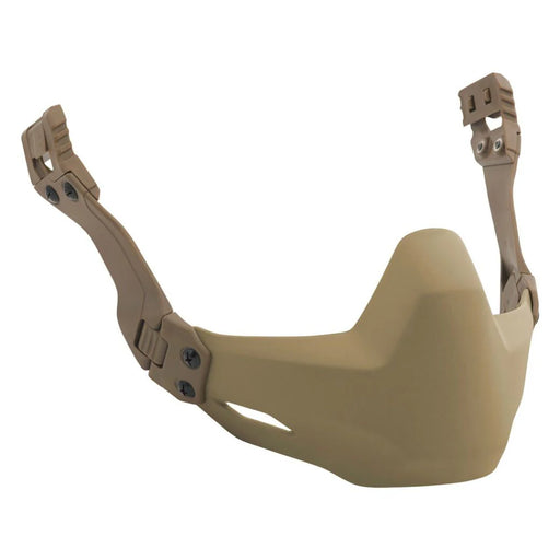 Right-angled view of the Caiman Bump Mandible, color tan499.