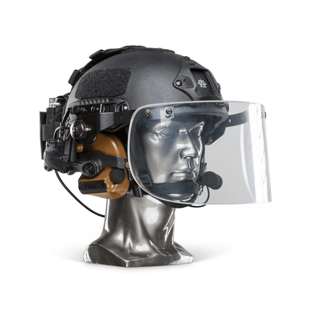 Ballistic Helmet with Face Shield | NIJ Level IIIA+ Black / FAST / 22