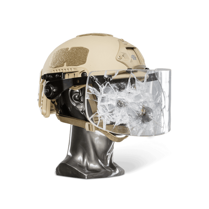 NIJ IIIA+ Face Shield Bulletproof Helmet Visor for PASGT, MICH, FAST, ACH Ballistic Helmets - Atomic Defense