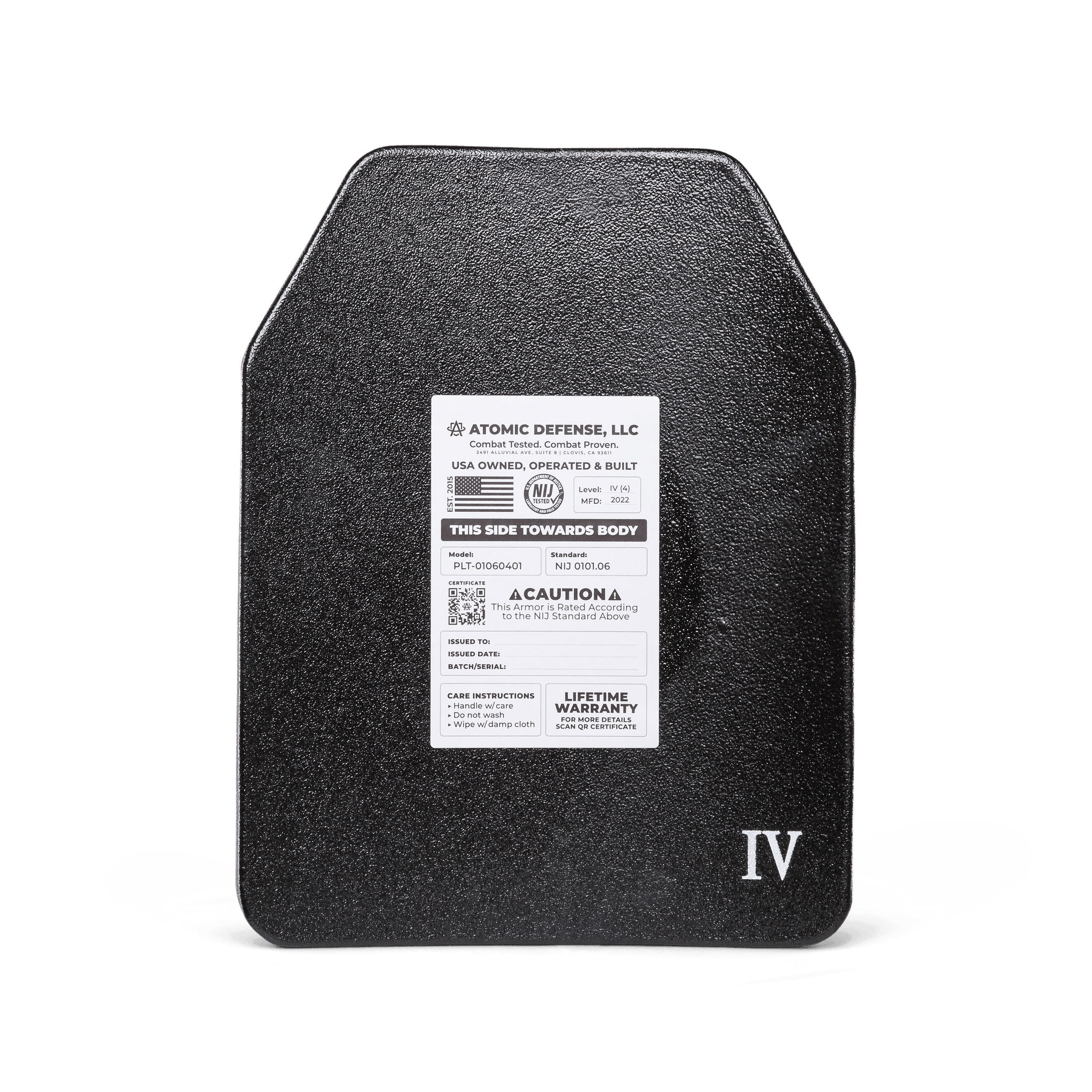 NIJ Level IV Plate - Ballistic Body Armor | Atomic Defense