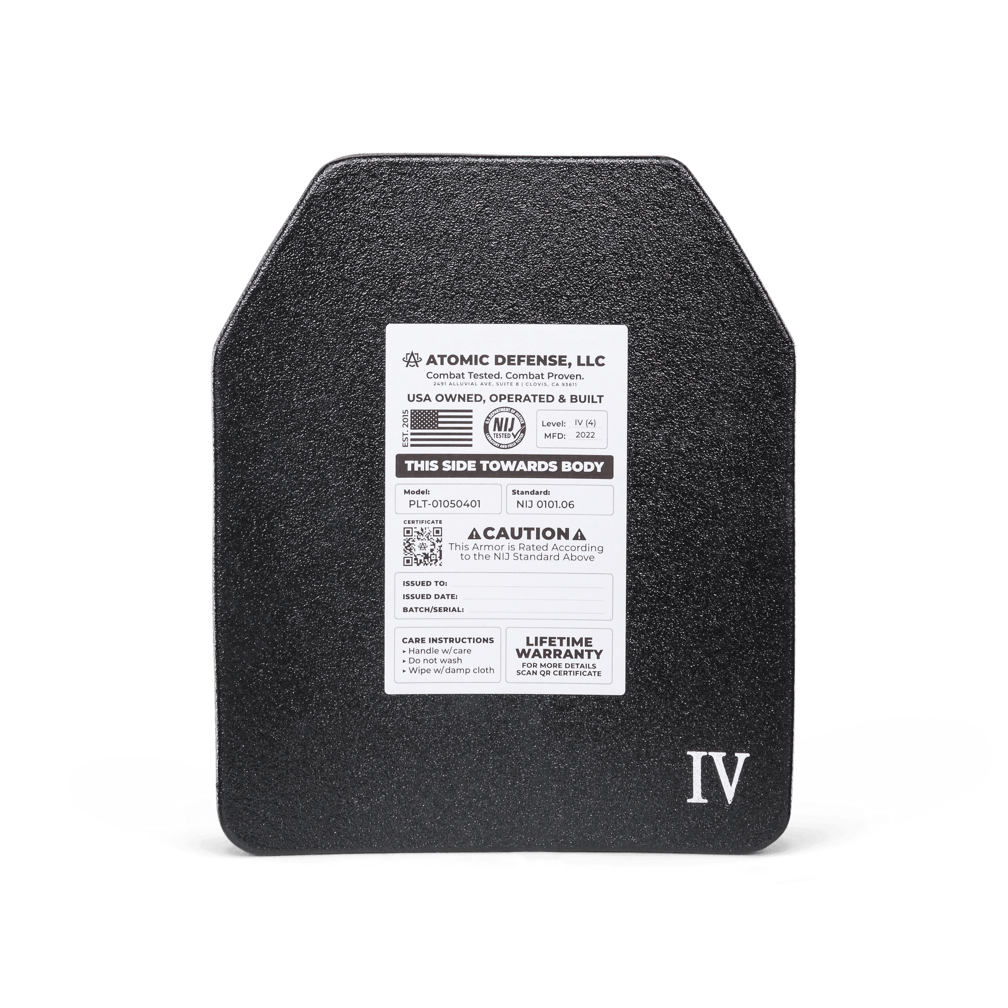 NIJ Level IV Plate - Ballistic Body Armor | Atomic Defense