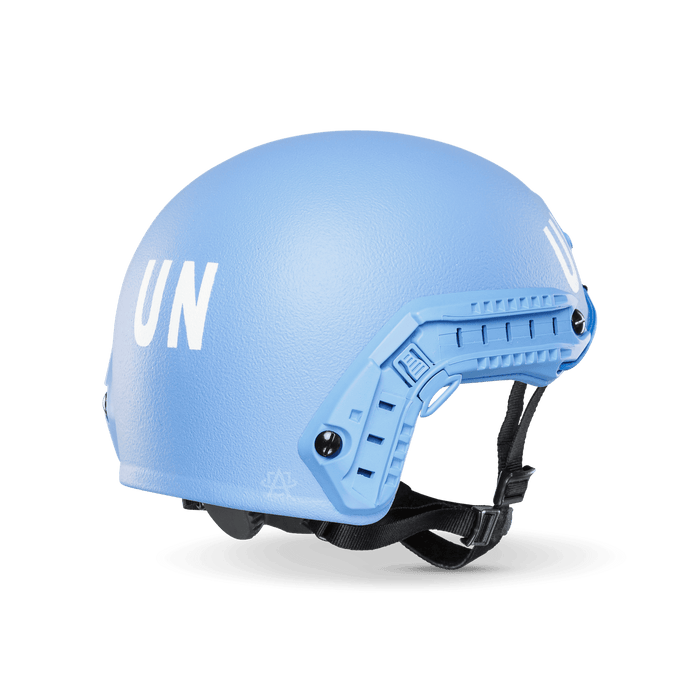 United Nations Ballistic Helmets | UN Contractor | NIJ Level IIIA+ | Dark or Light Blue - Atomic Defense