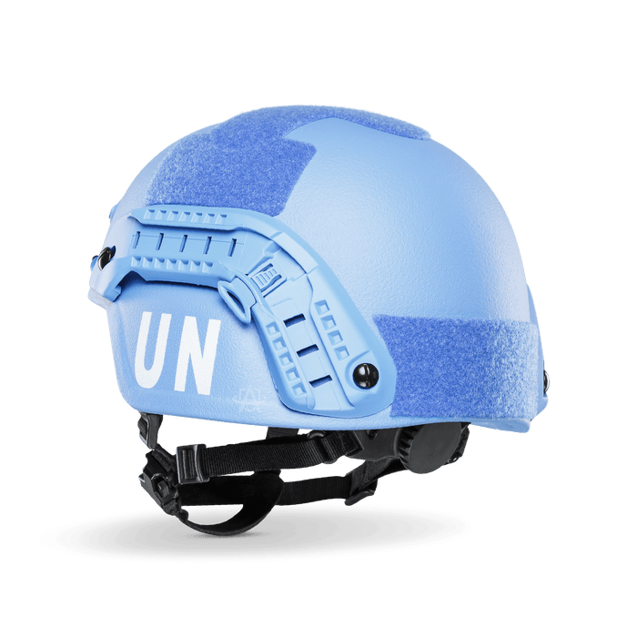 United Nations Ballistic Helmets | UN Contractor | NIJ Level IIIA+ | Dark or Light Blue - Atomic Defense